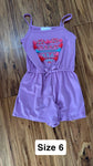 Romper Purple with heart 6T/6X
