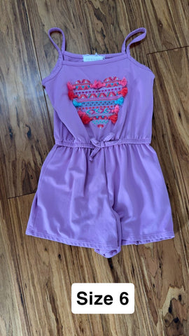 Romper Purple with heart 6T/6X