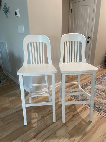 white 2 bar height stools Kitchen
