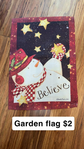 Garden Flag Snowman Decor
