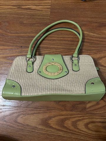 Ink Straw and faux leather bag Bag