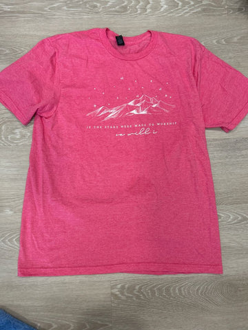 Pink worship soft T  Women's - L