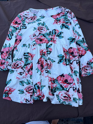 Meaeor Flower 3/4 tunic Women's Med 8-10
