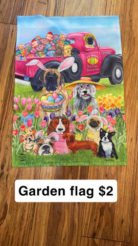 Garden Flag Pink truck with animals Decor