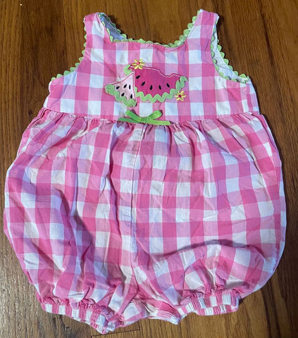 Goodlad Watermelon Pink and White Gingham Romper 18 Months