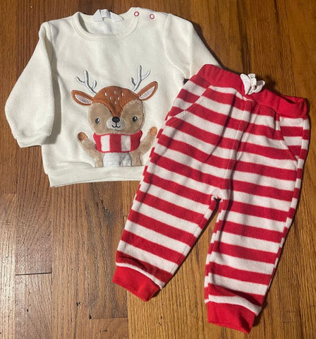 Rene Rofe Baby Reindeer Fleece Winter Outfit 6-12 Months
