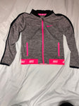 Nike Grey black and pink fitness jacket 6T/6X