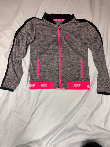 Nike Grey black and pink fitness jacket 6T/6X