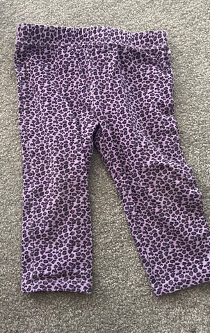 No Brand Girls stretchy pants. Purple leopard print. Good condition 24 Months