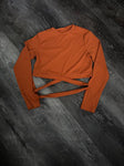 Boutique Orange short long sleeve with tie around bottom 10