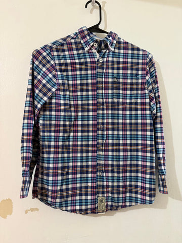 Class club Navy pink yellow white plaid shirt 10