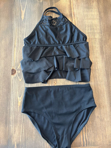 Black tankini High waisted 8