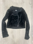 Arizona Black velvet-like cropped jacket 10