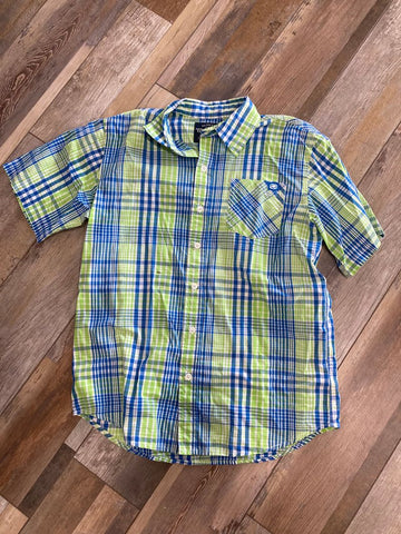 Ecko Unltd - green plaid Button down short sleeve 12