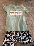Cow embroidered outfit  3T/3