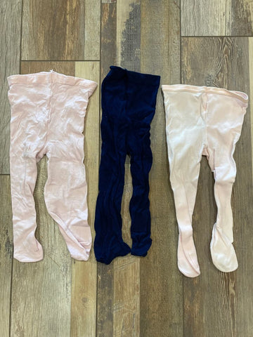 1 navy blue, 2 pink 3 pair, Fits age birth to 1 Tights