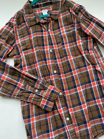 Carters brown/orange/blue button up 14