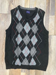Arrow sweater vest Black with gray diamonds SIZE 10-12 10