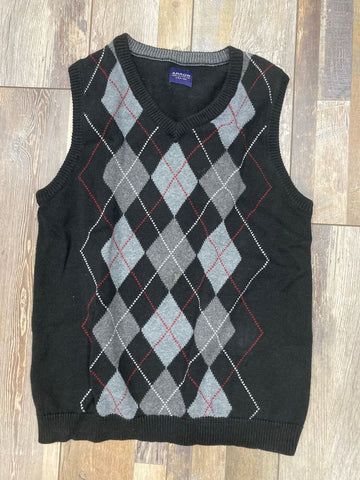 Arrow sweater vest Black with gray diamonds SIZE 10-12 10