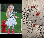 Cow or dalmatian costume Top pants skirt and headband 5T/5