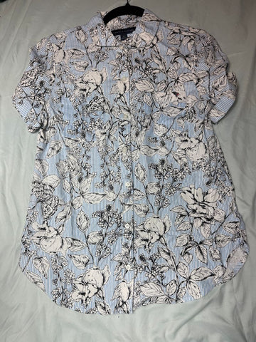 Tommy Hilfiger blue striped floral polo NWT Women's - S