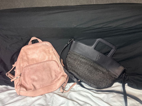 Victoria Secret Small backpack-pink & VS black satchel purse Bag