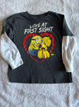 Despicable Me Love at first sight minion banana long sleeve 3T/3