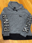 Pink Victorias Secret Gray VS Pink cowlneck bling sleeve sweatshirt Women's - L
