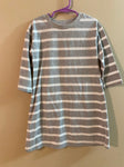 There Abouts Girls gray striped A Line dress 6T/6X