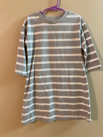 There Abouts Girls gray striped A Line dress 6T/6X
