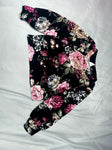 SHEIN Black with pink floral LS EUC 2T
