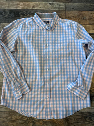 George Pink blue plaid Men's - L