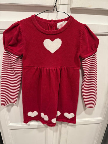 Heirlooms Red hearts sweater dress 5T/5