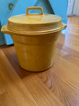 Pottery Glass jar with lid Approx 8 inches tall with lid Organize-Storage
