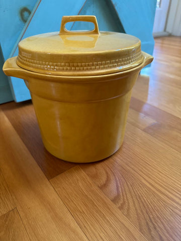 Pottery Glass jar with lid Approx 8 inches tall with lid Organize-Storage