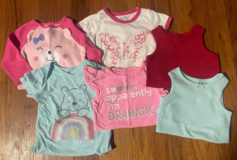 Various Set of 6 Cute Girls Onsies 12 Months