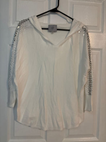Liv Milano White rhinestone sweater Women's - S