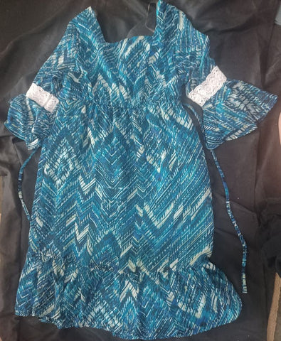 Emily West Blue Multi Tie Waist 14