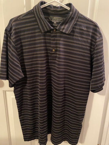 Pebble Beach Black Stripe Golf Shirt Men's - L