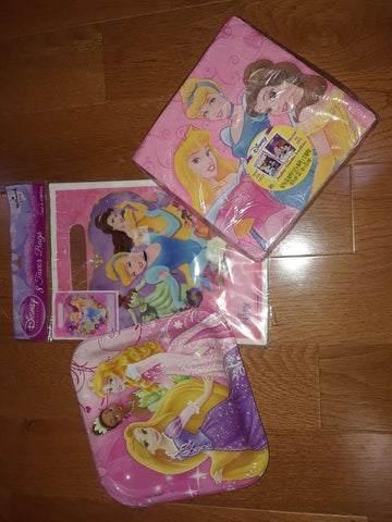 NEW Disney Princess 8 Plates & Treat Bags 16 Napkins Miscellaneous