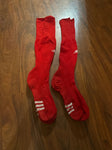 Adidas Soccer Socks 2 pair red adidas socks, size large, fits men shoe size 8-10 Ball Sports
