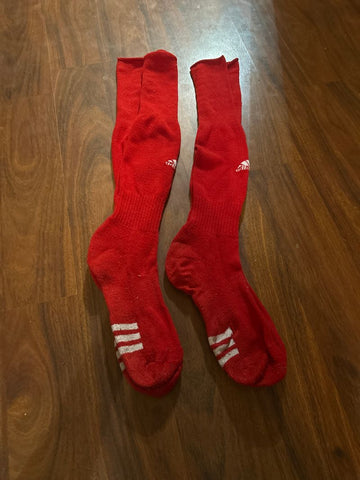 Adidas Soccer Socks 2 pair red adidas socks, size large, fits men shoe size 8-10 Ball Sports