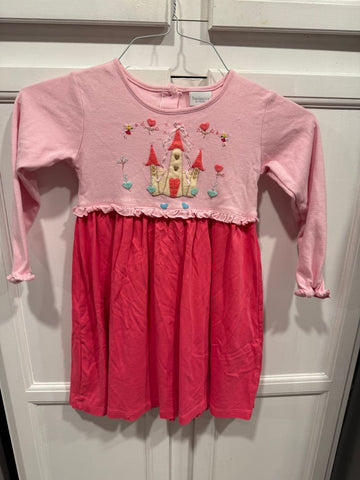 Squiggles Pink castle dress size 6/7 6T/6X