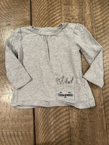 Carters Grey cat pocket 18 Months