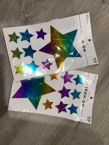 Hobby Lobby New holographic iron on stars Miscellaneous