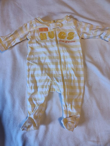 Carter's Yellow Striped Onesie 0-3 Months
