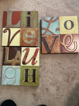 Three wall hangings Live laugh, love Decor