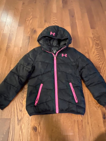 Under armor Black coat-pocket zipper pull missing 6T/6X