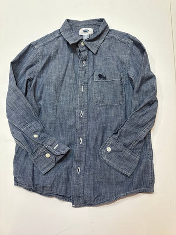 Old Navy Size 6/7 long sleeve dress denim button up 6T/6X