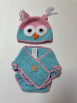 Unknown NWOT owl hat w diaper cover. Good for baby photos 0-12 Months